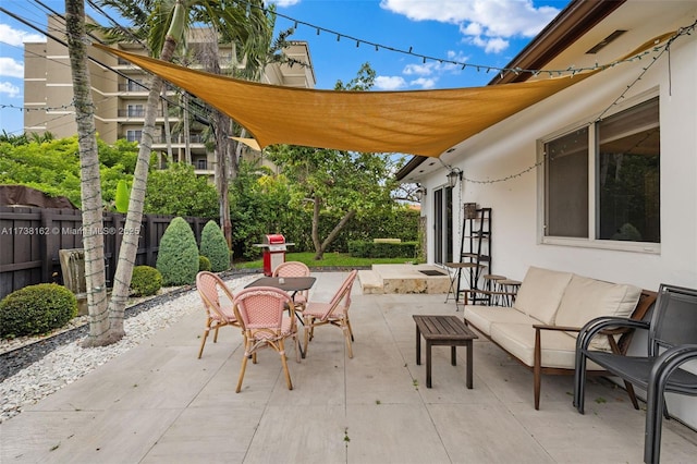 view of patio / terrace with an outdoor living space