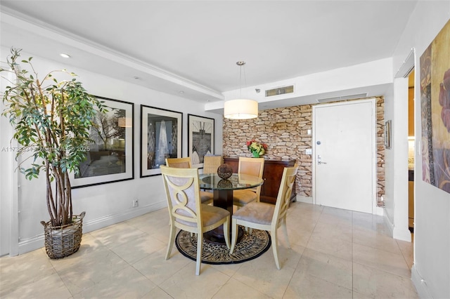 view of tiled dining area