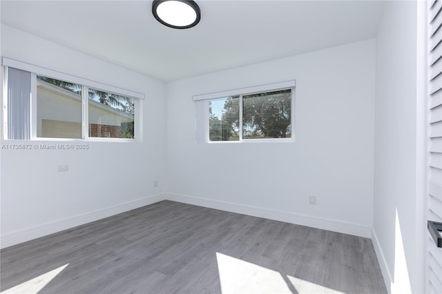 empty room with wood-type flooring