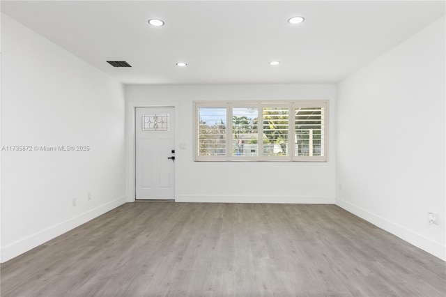 empty room featuring light wood-type flooring