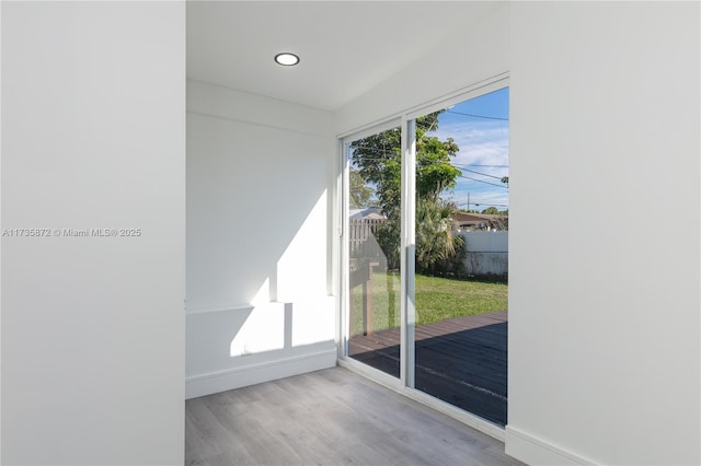 empty room featuring light hardwood / wood-style flooring