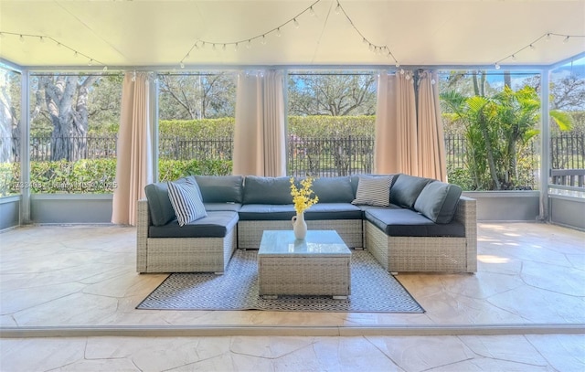 sunroom / solarium with a healthy amount of sunlight