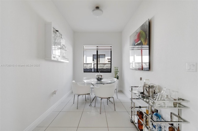 view of tiled dining space