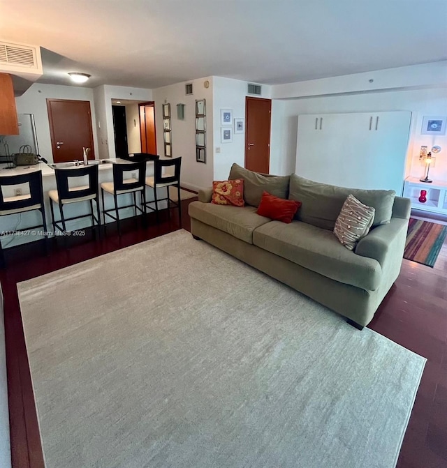 living room featuring wood-type flooring