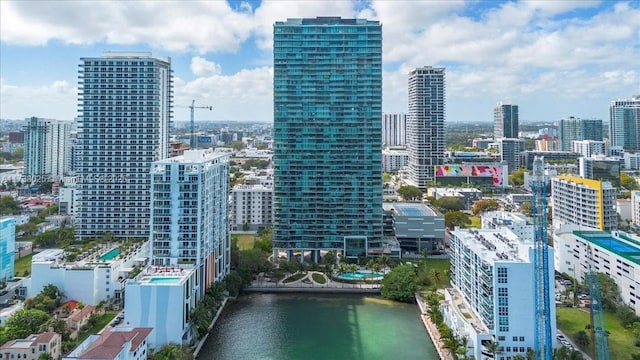 view of city with a water view