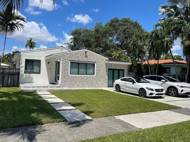 view of front of house with a front yard