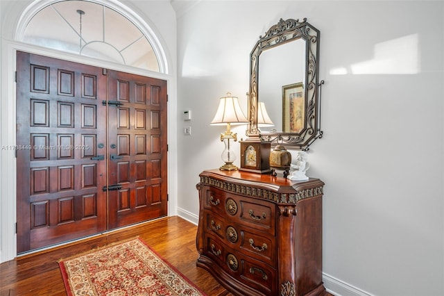 entryway featuring hardwood / wood-style flooring