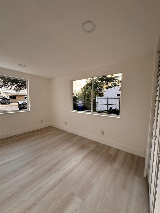 empty room featuring light wood-type flooring