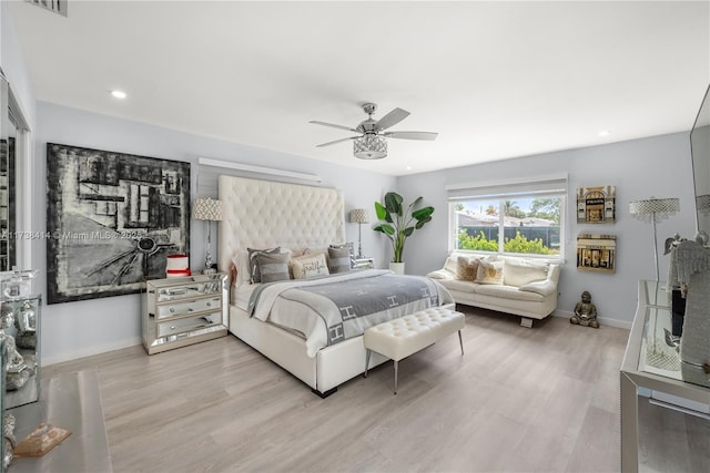 1410 S 22nd Ave, Hollywood, FL 33020 - bedroom with wood finished floors, baseboards, recessed lighting, and a ceiling fan