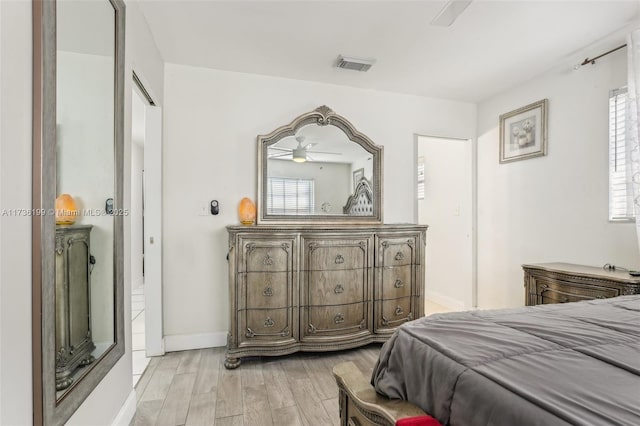 bedroom featuring light hardwood / wood-style flooring