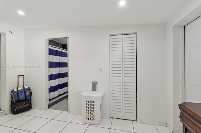 bathroom featuring tile patterned flooring