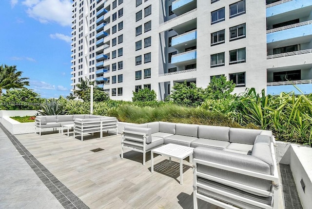 view of patio with an outdoor living space