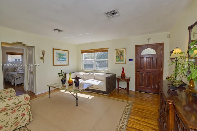 living room featuring hardwood / wood-style floors