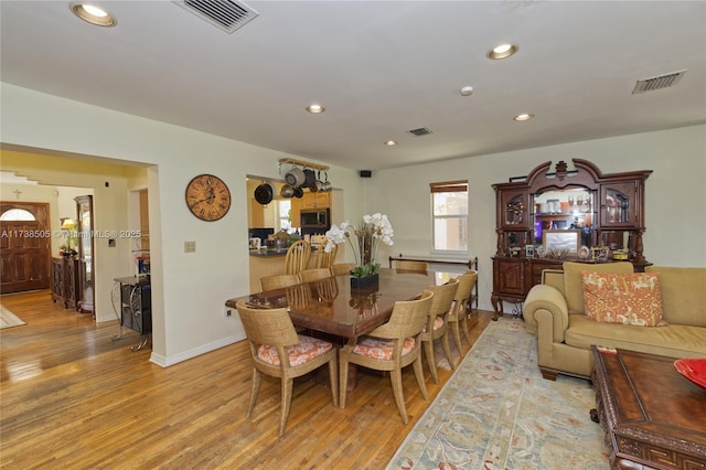 dining area featuring light hardwood / wood-style flooring