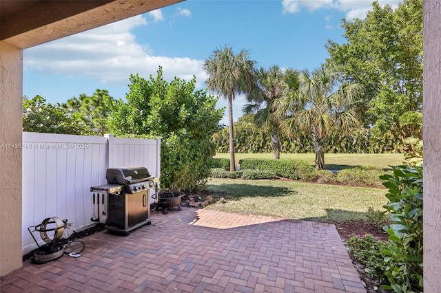 view of patio / terrace with area for grilling