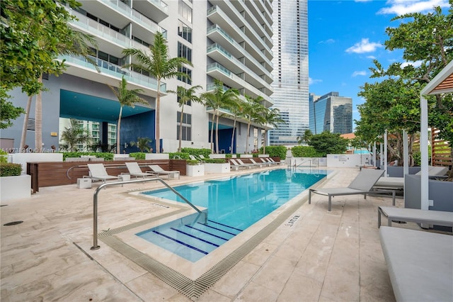 view of pool with a patio