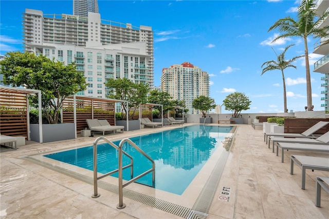 view of pool with a patio