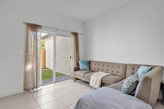 view of tiled living room