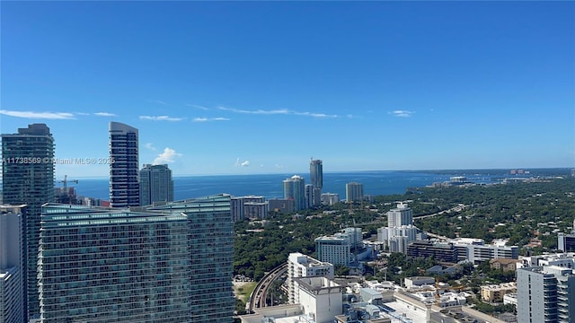 view of city with a water view