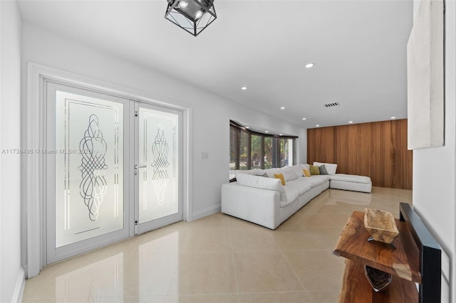 view of tiled living room