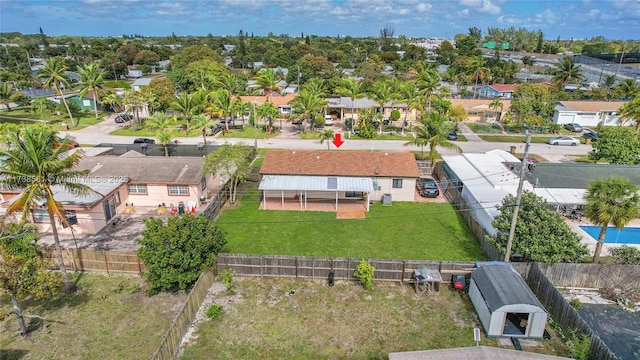 aerial view with a residential view