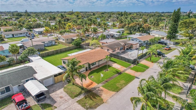 aerial view featuring a residential view