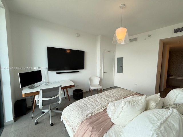 bedroom with electric panel