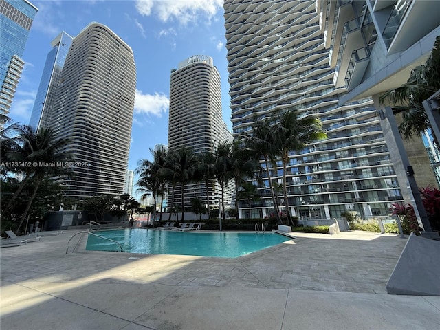 view of pool with a patio area