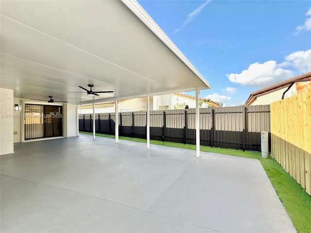 view of patio / terrace with ceiling fan