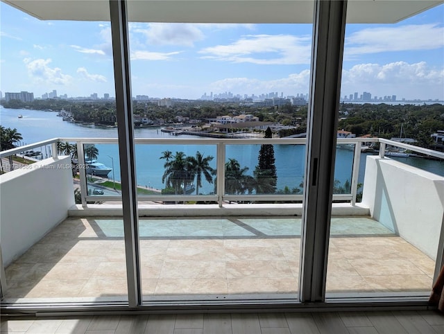 balcony with a water view