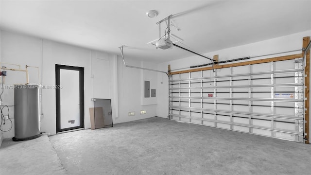 garage featuring a garage door opener and electric panel