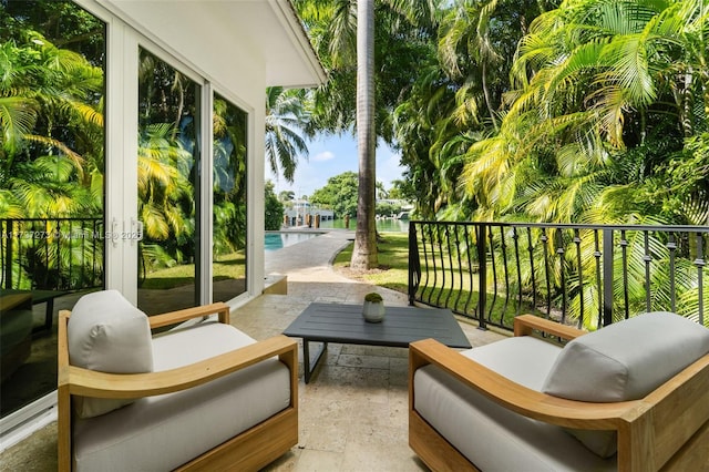 balcony with french doors