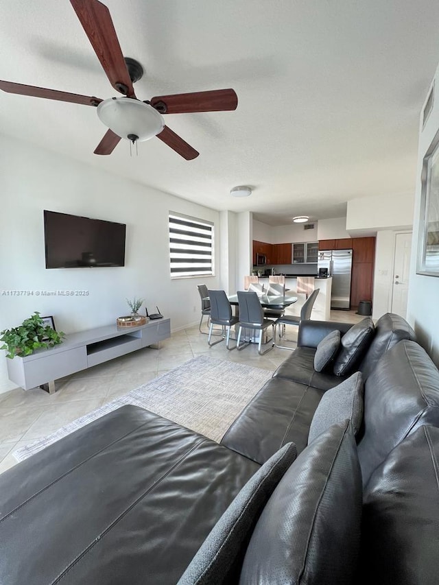 view of tiled living room