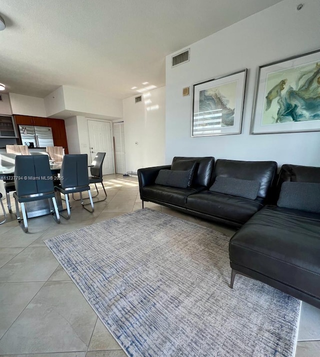 view of tiled living room