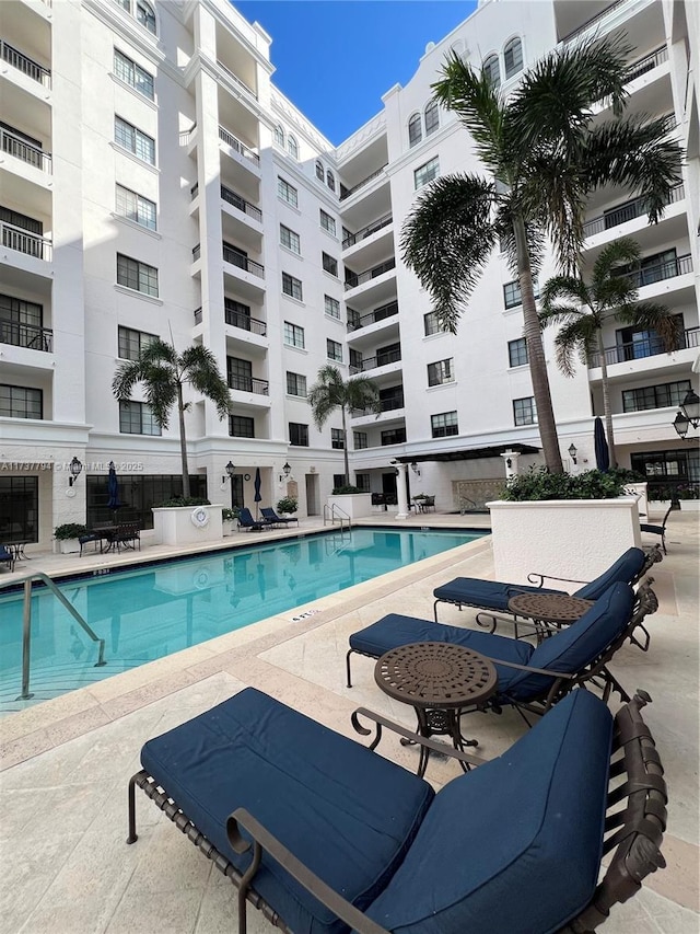 view of pool with a patio