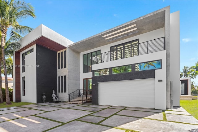 contemporary house featuring a garage