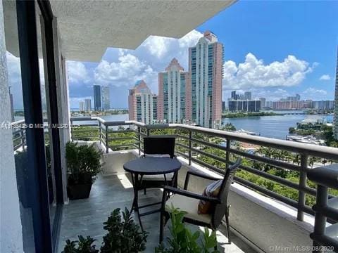 balcony with a water view