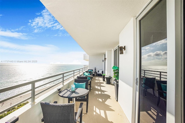 balcony with a water view