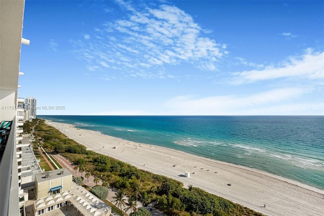 view of water feature featuring a view of the beach