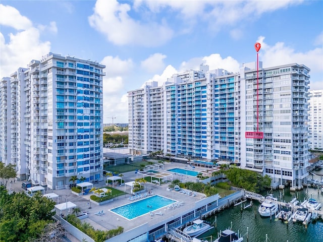 view of property featuring a water view