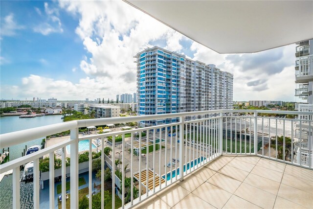 balcony with a water view