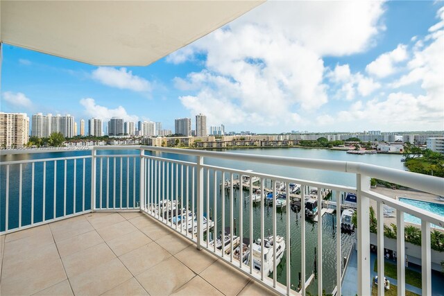 balcony with a water view