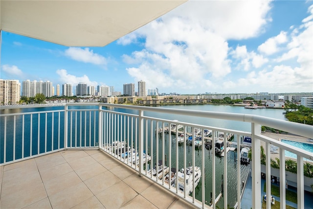 balcony with a water view