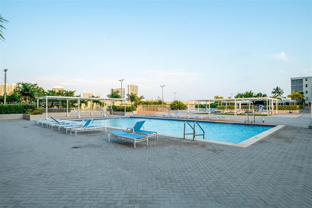 view of pool featuring a patio area