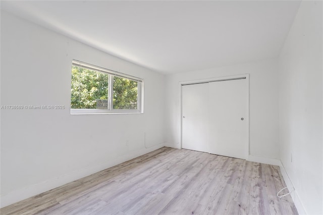 empty room featuring light wood-type flooring