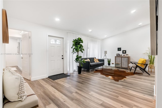 living room featuring light hardwood / wood-style floors