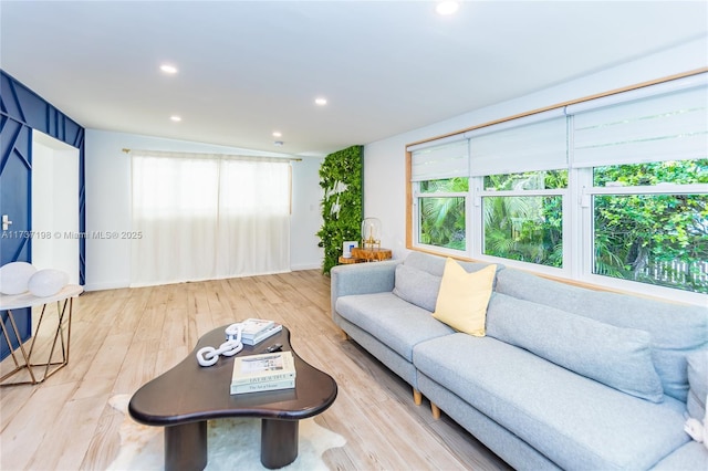 living room featuring hardwood / wood-style floors and a wealth of natural light