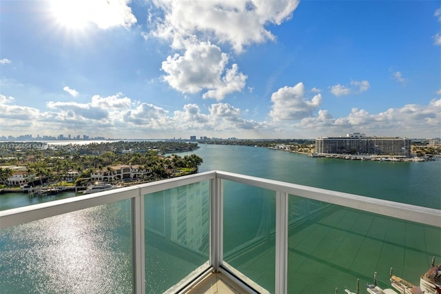 balcony with a water view