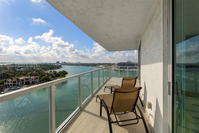 balcony with a water view