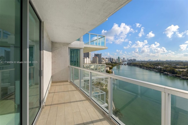 balcony with a water view